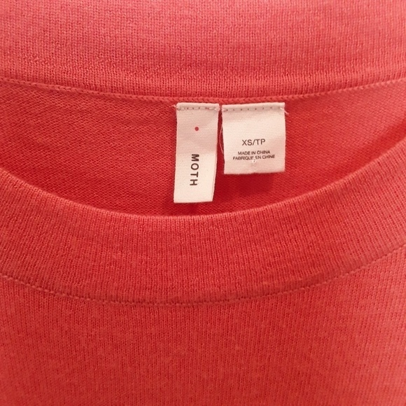 Anthropologie | Moth Coral 3/4 sleeve top - Picture 3 of 4